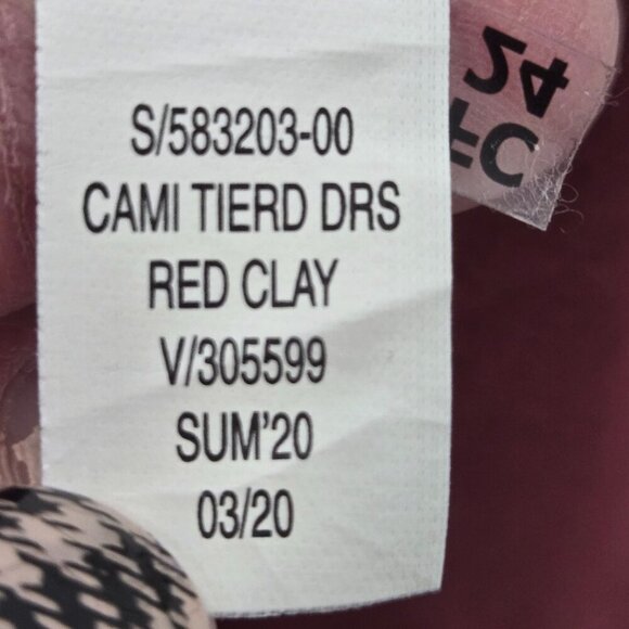 Gap Cami Tiered Dress Womens Size 20 Red Clay Boho Cottagecore Spaghetti Straps - Picture 11 of 12